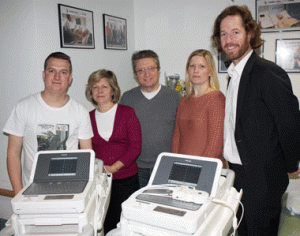 Robert Pope, Lesley Pope, Roger Pope, Louise Pope  and CRY's Director of Screening, Dr Steve Cox