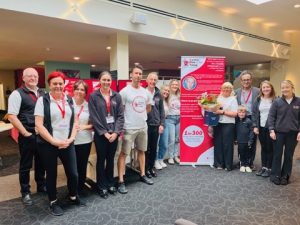 CRY screening team with nephew Ashley, friend Amy who helped on the day, Charlotte Carney-Hughes, Otis and Professor Aneil Malhotra 3rd from right